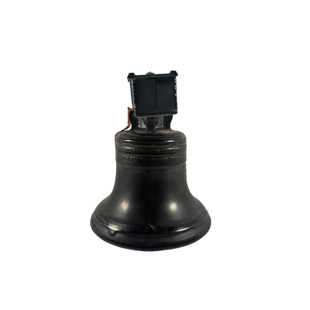 Michter's Whiskey Decanter Liberty Bell Black Ceramic Vintage 4/5 Quart Good